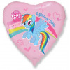 M FM Шар (18''/46 см) Сердце, My Little Pony, Лошадка Радуга, Розовый, 1 шт.