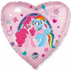M FM Шар (18''/46 см) Сердце, My Little Pony, Лошадки Пинки Пай и Радуга, Розовый, 1 шт.