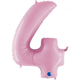 M Grb Шар (40"/102 см) Цифра, 4, Пастель Pink, 1 шт.