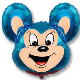M FM Шар (32''/81 см) Фигура, Могучая мышь, Синий, 1 шт.