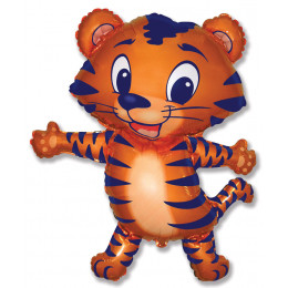 M FM Шар (36''/91 см) Фигура, Тигренок, Синие полоски, 1 шт.