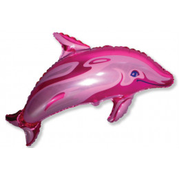M FM Шар (15''/38 см) Мини-фигура, Дельфин фигурный, Фуше, AIR, 1 шт