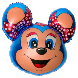 M FM Шар (14''/36 см) Мини-фигура, Лолли-Маус, Голубой, AIR, 1 шт.