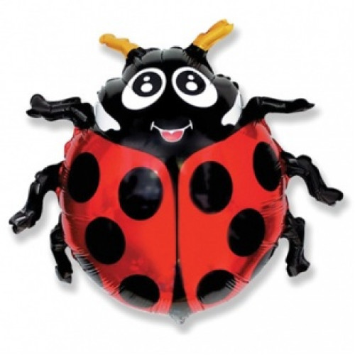 M FM Шар (11''/28 см) Мини-фигура, Божья коровка, Красный, AIR, 1 шт.