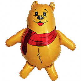 M FM Шар (15''/38 см) Мини-фигура, Медвежонок, Желтый, AIR, 1 шт.