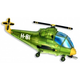 M FM Шар (17''/43 см) Мини-фигура, Вертолет, Зеленый, AIR, 1 шт.