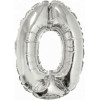 M Ves Шар (16"/41 см) Мини-цифра, 0, Серебро, AIR, 1 шт.