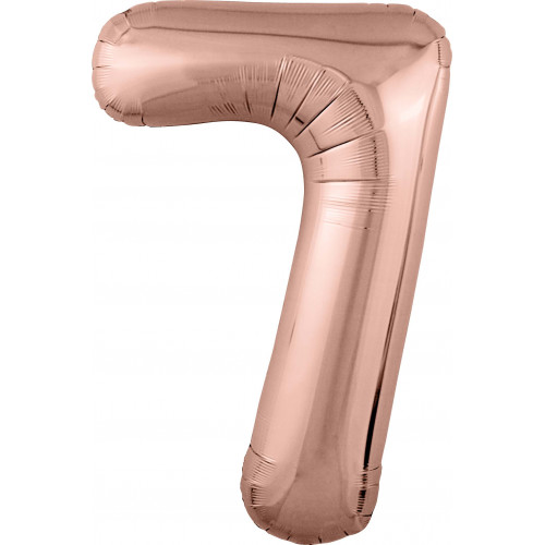 M Agr Шар (40''/102 см) Цифра, 7 Slim, Розовое Золото, 1 шт.