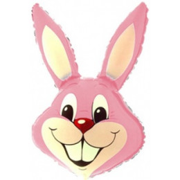 M FM Шар (35''/89 см) Фигура, Заяц, Розовый, 1 шт