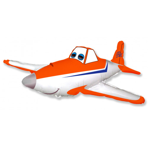 M FM Шар (44''/112 см) Фигура, Гоночный самолет, Оранжевый, 1 шт.