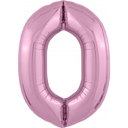 M Agr Шар (40''/102 см) Цифра, 0 Slim, Розовый фламинго, 1 шт.
