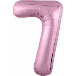 M Agr Шар (40''/102 см) Цифра, 7 Slim, Розовый фламинго, 1 шт.