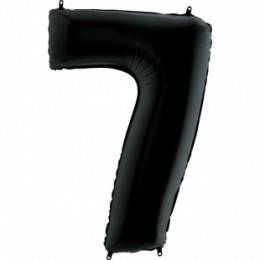 M Grb Шар (40"/102 см) Цифра, 7, Черный, Black, 1 шт.