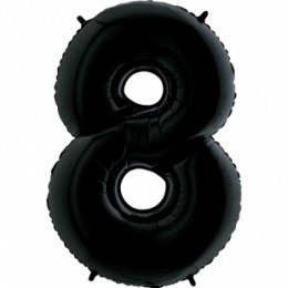 M Grb Шар (40"/102 см) Цифра, 8, Черный, Black, 1 шт.