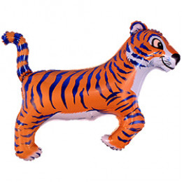 M FM Шар (36''/91 см) Фигура, Тигр, синий, 1 шт
