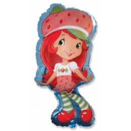 M FM Шар (14''/36 см) Мини-фигура, Клубничка, AIR, 1 шт.