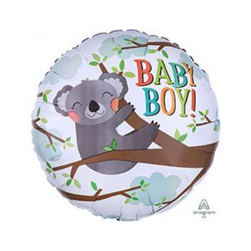 M Agm Шар (18"/46см) Круг, BABY BOY коала, S40, 1 шт.