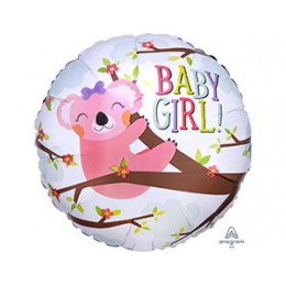 M Agm Шар (18"/46см) Круг, BABY GIRL коала, S40, 1 шт.