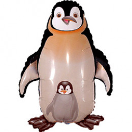 M FM Шар (14''/36 см) Мини-фигура, Пингвин, Черный, AIR, 1 шт.