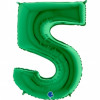 M Grb Шар (40"/102 см) Цифра, 5, Зеленый Green, 1 шт.