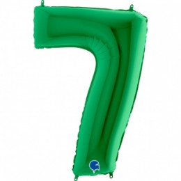 M Grb Шар (40"/102 см) Цифра, 7, Зеленый Green, 1 шт.