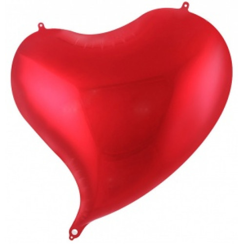 Шар (18''/46 см) Сердце, Изгиб, Красный, 1 шт.