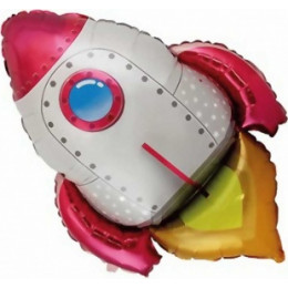 M FM Шар (30''/76 см) Фигура, Ракета, Красный, 1 шт.