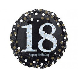 M Agm Шар (18"/46см) Круг, HB Sparkling Birthday 18 gold, S55, 1 шт.