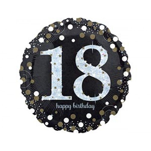 M Agm Шар (18"/46см) Круг, HB Sparkling Birthday 18 gold, S55, 1 шт.