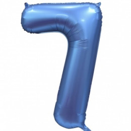 M Fal Шар (34"/86 см) Цифра, 7, Синий, Сатин, 1 шт.