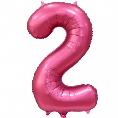 M Fal Шар (34"/86 см) Цифра, 2, Бордовый, Сатин, 1 шт.