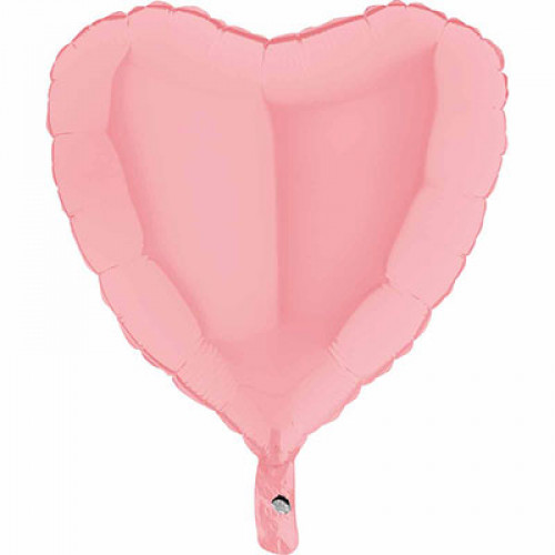 M Grb Шар (18"/46см) Сердце, Б/РИС, Пастель Matte Pink, 1 шт.