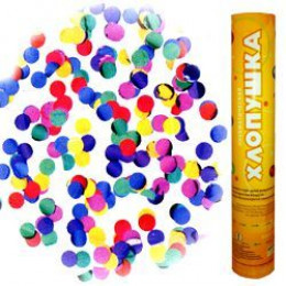 Пневмохлопушка (12''/30 см) Металлизированные разноцветные круги