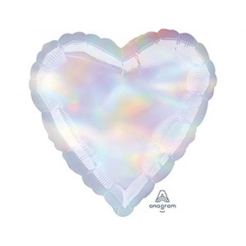 M Agm Шар (18"/46 см) Сердце, Б/РИС, Iridescent, 1 шт.