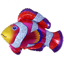 M FM Шар (32"/80 см) Фигура, Рыба-клоун, Фуше, 1 шт.