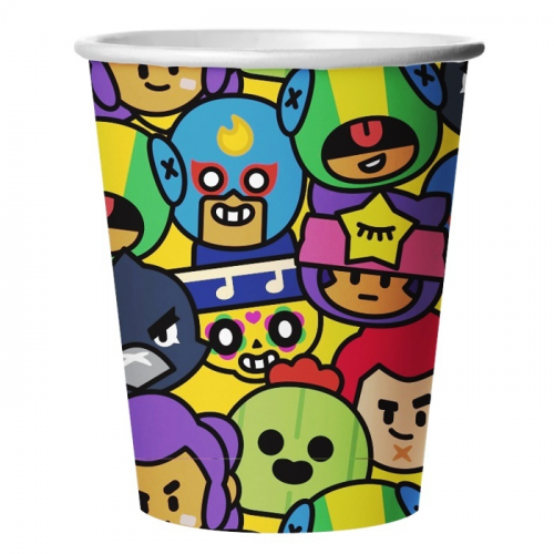 Стаканы (250 мл) Brawl Stars, Герои, дизайн №2, 6 шт.