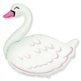 M FM Шар (35''/89 см) Фигура, Лебедь, Белый, 1 шт.