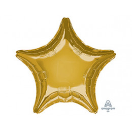M Agm Шар (19"/48 см) Звезда, Б/РИС, Металлик Gold, 1 шт.