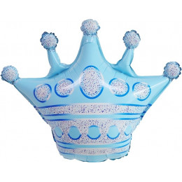 M Fal Шар с клапаном (16"/41 см) Мини-фигура, Корона, Голубой, AIR, 1 шт.