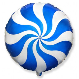 M FM Шар (9''/23 см) Мини-круг, Леденец, Синий, AIR, 1 шт.