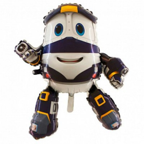 M Grb Шар (35"/88 см) Фигура, Робот-поезд. Кей/ Robot Train Kay, 1 шт.