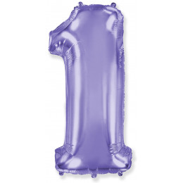 M FM Шар (40''/102 см) Цифра, 1, Сиреневый, 1 шт.