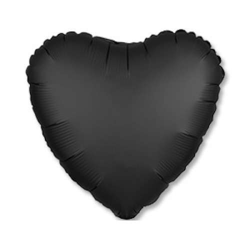 M Agm Шар (18"/46 см) Сердце, Б/РИС, Сатин Onyx, 1 шт.