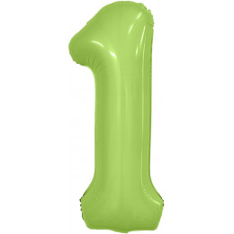 M Agr Шар (40''/102 см) Цифра, 1 Slim, Фисташка, Сатин, 1 шт. в упак.