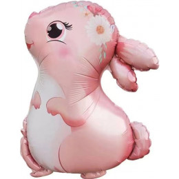 M Fal Шар (30"/76 см) Фигура, Милый зайка, Розовый, 1 шт.