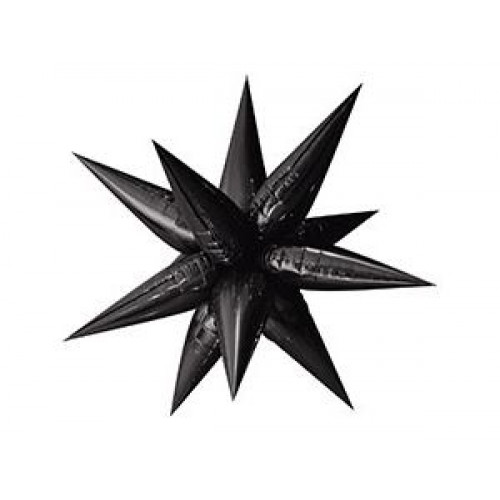 M VZ Шар (26"/65 см) Фигура, 3D, Звезда, Составная, AIR, Black, 1 шт.