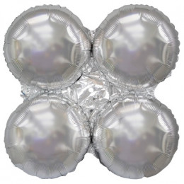 M FM Шар (22"/56 см) Фигура, Б/РИС, ПОДСТАВКА ДЛЯ ШАРОВ, Silver	