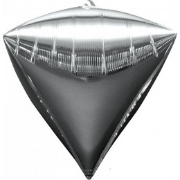 Алмаз 3D Серебро / Silver, 1 шт.17"/43 см, фольгированный шар