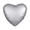 M Agm Шар (18"/46 см) Сердце, Б/РИС, Сатин Platinum, 1 шт