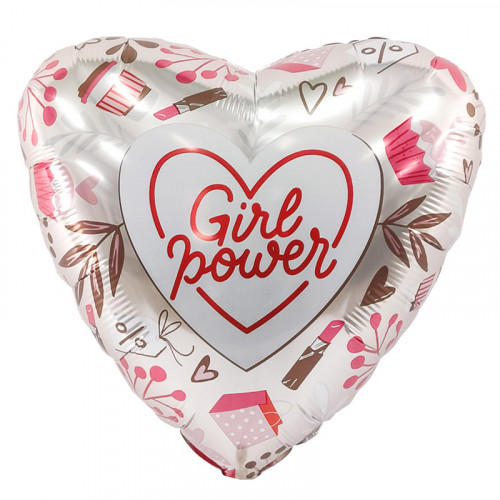 Agr ( 19"/48 см)Сердце Girl Power, Конфетка, Фольгированный Шар 1 шт. 